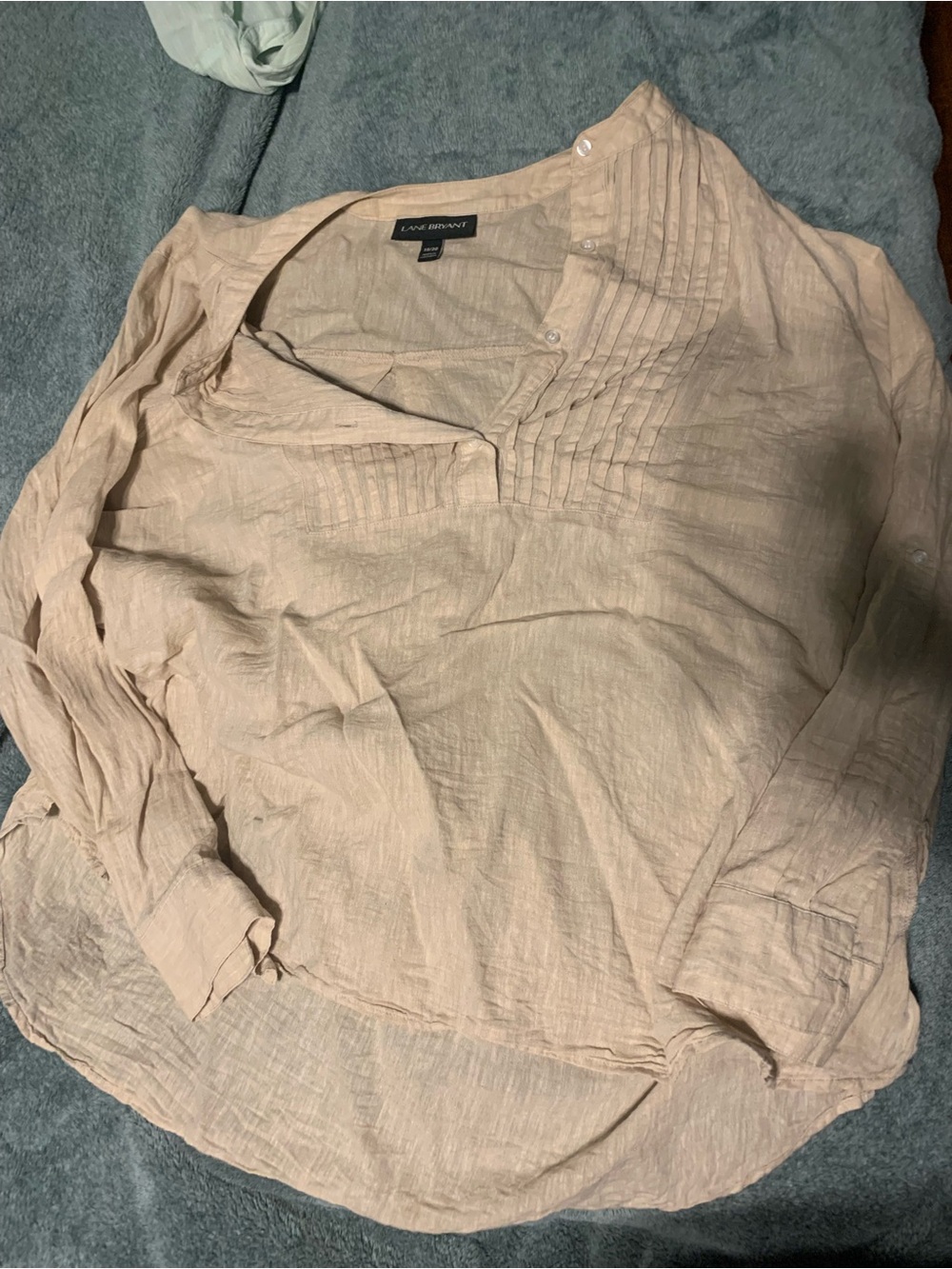 Lane Bryant Light beige Button Front Blouse